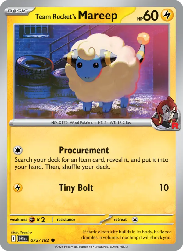 Team Rocket's Mareep #072